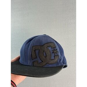 Y2K New Era DC Shoes Hat Cap Fitted Mens Small Blue White Red Skate Flex